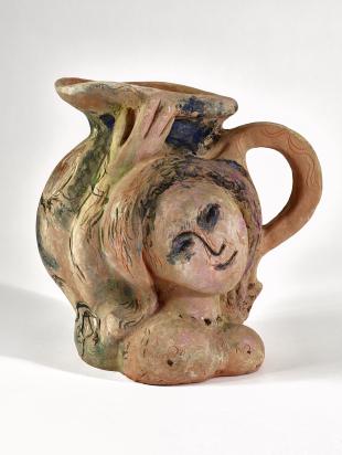 Femme à la tête penchée et l'oiseau en vol ou Femme vase, 1971, Ceramic by Marc Chagall